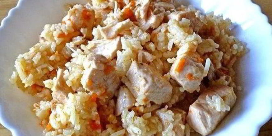 Рецепт простого плова с куриным филе