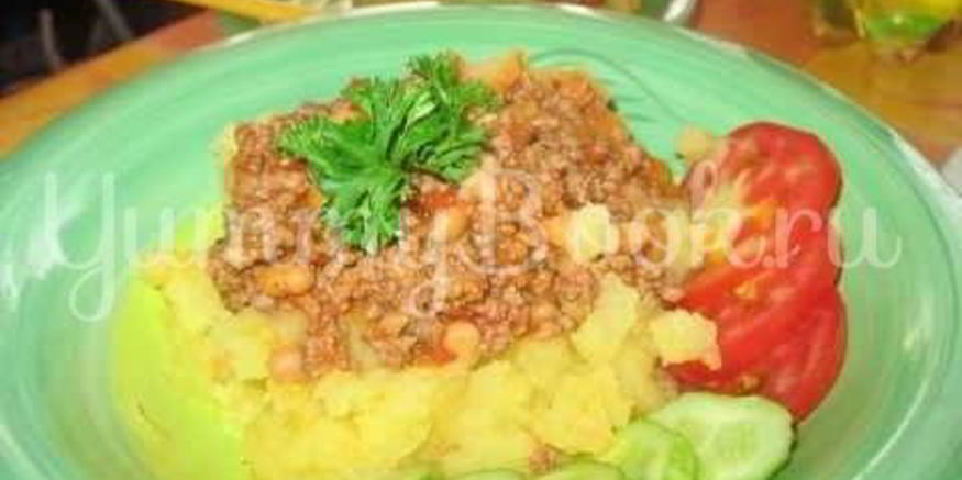 Рецепт подливки из фарша с картофельно-морковным пюре