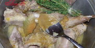 фрикасе из кролика с тимьяном