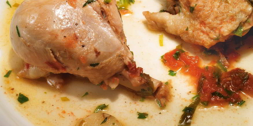 Рецепт куриного фрикасе с уксусом и зеленью