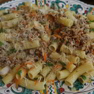 Рецепт Макарон с мясом и овощным рагу