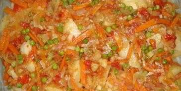 мясные рулетики с овощным рагу