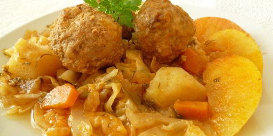 Рецепт осеннего рагу с фрикадельками из говядины