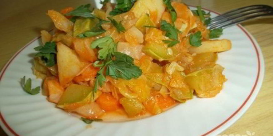 Рецепт овощного рагу в казане