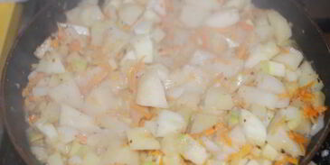 запеченное овощное рагу с мясным фаршем