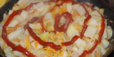 запеченное овощное рагу с мясным фаршем