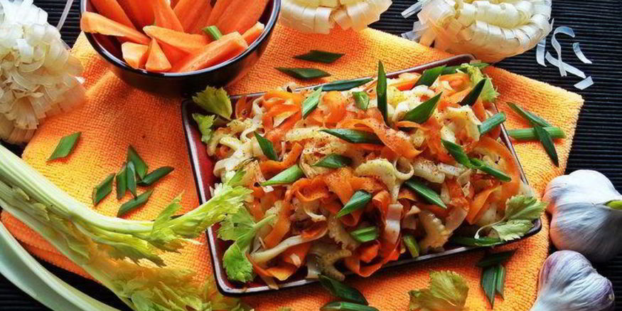 Рецепт рисовой лапши с овощами