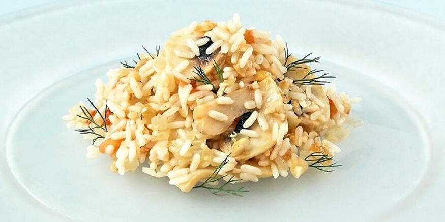 Рецепт грибного ризотто с орехами