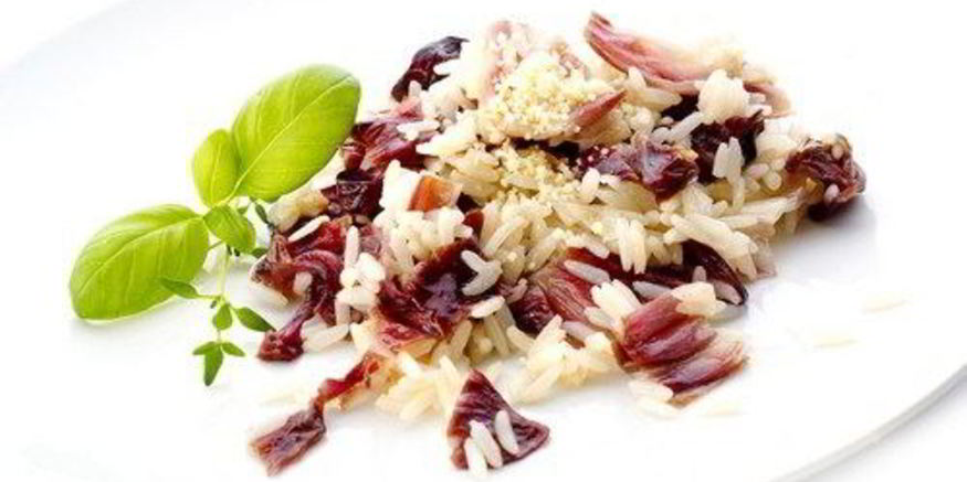 Рецепт красного ризотто с мангольдом