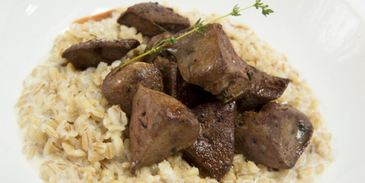 ризотто из перловки с индейкой