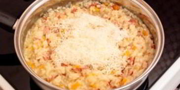 ризотто с беконом и болгарским перцем