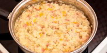 ризотто с беконом и болгарским перцем