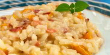 ризотто с беконом и болгарским перцем