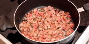 ризотто с беконом и болгарским перцем