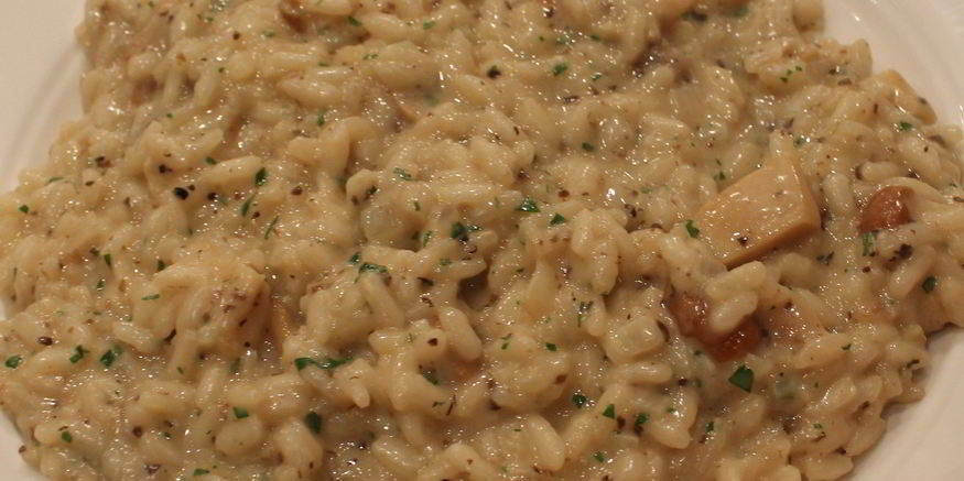 Рецепт ризотто с белыми грибами и трюфельной пастой
