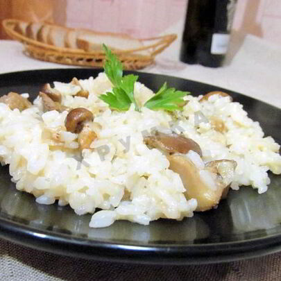 Ризотто с белыми грибами со сливками