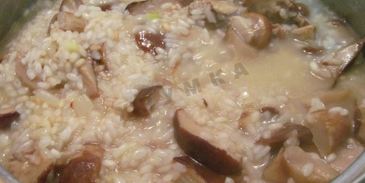 ризотто с белыми грибами со сливками