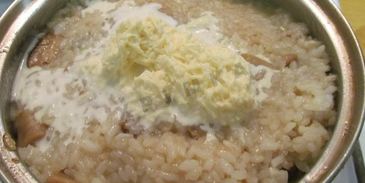 ризотто с белыми грибами со сливками