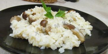 ризотто с белыми грибами со сливками