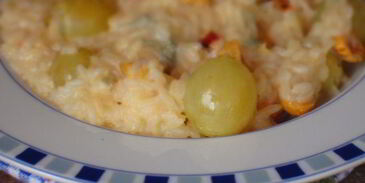 ризотто с горгонзолой и виноградом