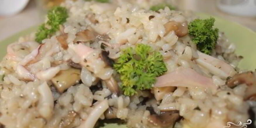 Рецепт ризотто с кальмарами