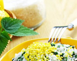 Ризотто с крапивой и лимоном