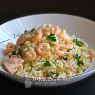Рецепт Ризотто с креветками и семгой
