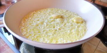 ризотто с креветками и семгой