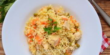 ризотто с курицей и овощами