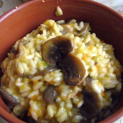 Ризотто с овощами и грибами