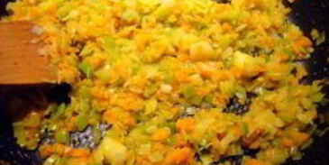 ризотто с овощами и грибами