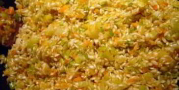 ризотто с овощами и грибами