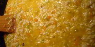 ризотто с овощами и грибами