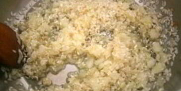 ризотто с шампиньонами и сливками