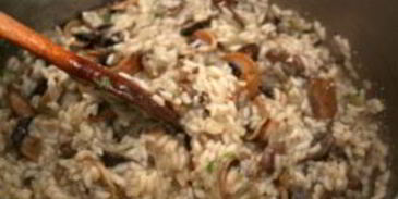 ризотто с шампиньонами и сливками