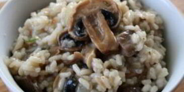 ризотто с шампиньонами и сливками