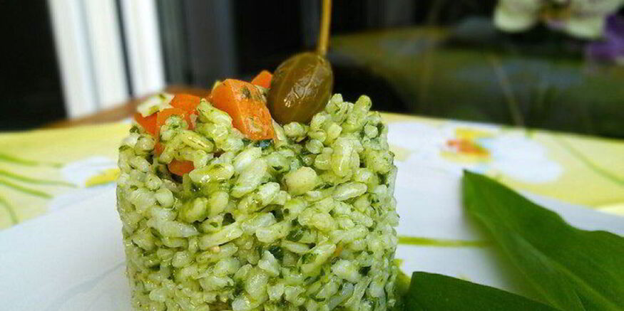 Рецепт ризотто с соусом из черемши