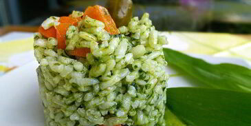 ризотто с соусом из черемши