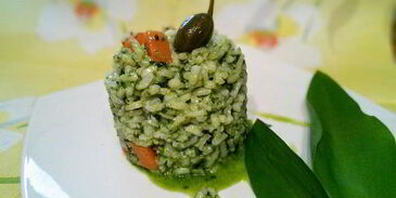 ризотто с соусом из черемши