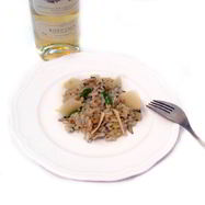 Рецепт Ризотто с трюфельной пастой, белым вином и вешенками