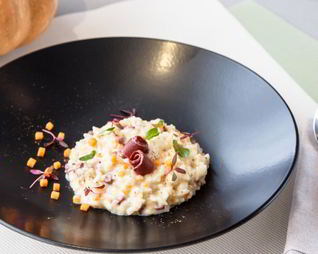 Ризотто с тыквой и копченой утиной грудкой