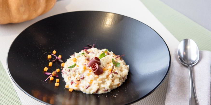 Рецепт ризотто с тыквой и копченой утиной грудкой