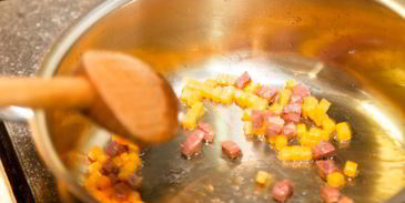 ризотто с тыквой и копченой утиной грудкой