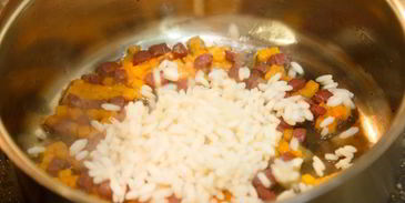 ризотто с тыквой и копченой утиной грудкой