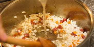 ризотто с тыквой и копченой утиной грудкой