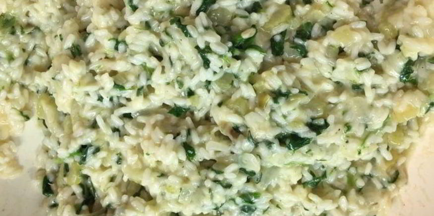 Рецепт ризотто со шпинатом и козьим сыром