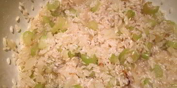 ризотто со шпинатом и козьим сыром