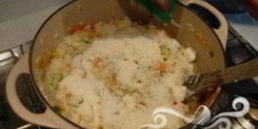 сливочное ризотто с овощами