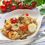 Рецепт Томатного ризотто с морепродуктами