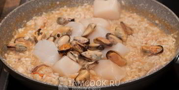 томатное ризотто с морепродуктами